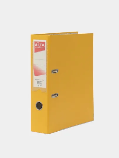 Папка-регистратор Alta, желтая, А4, 75 мм #1
