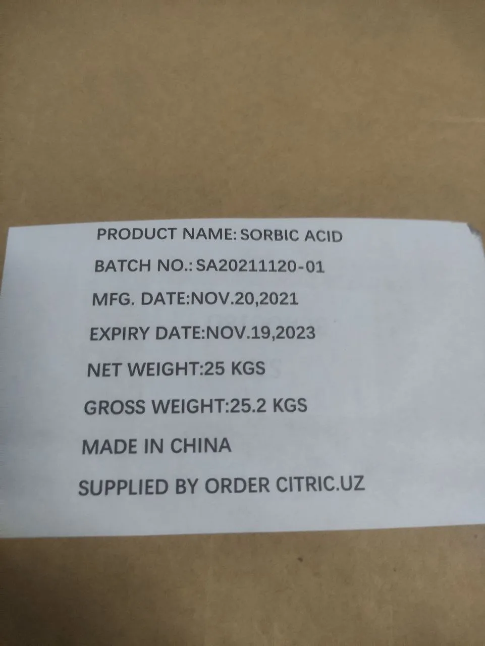 Сорбиновая кислота (SORBIC ACID) E200#1