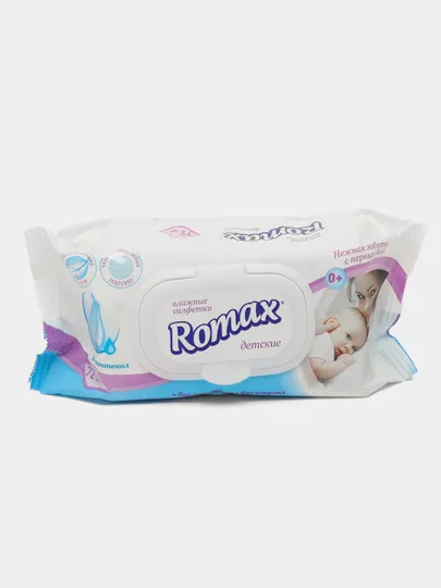 Детские влажные салфетки Romax D-пантенол, 72 шт #1