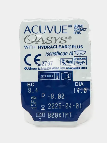 ACUVUE OASYS WITH HYDRACLEAR PLUS (диагн.), 6 DX/8.4/-8.00#1