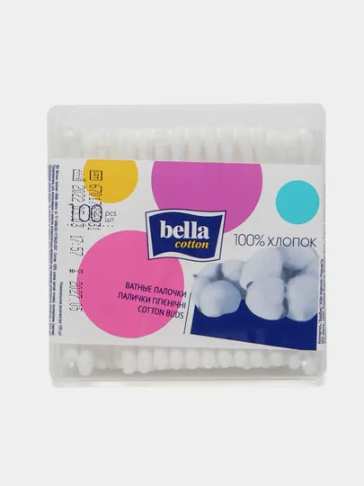 Ватные палочки Bella Cotton коробка 100шт#1
