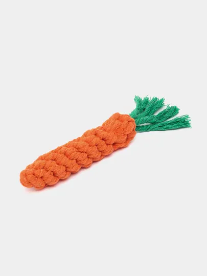 Игрушка веревочная канат морковка морковь для собак#1