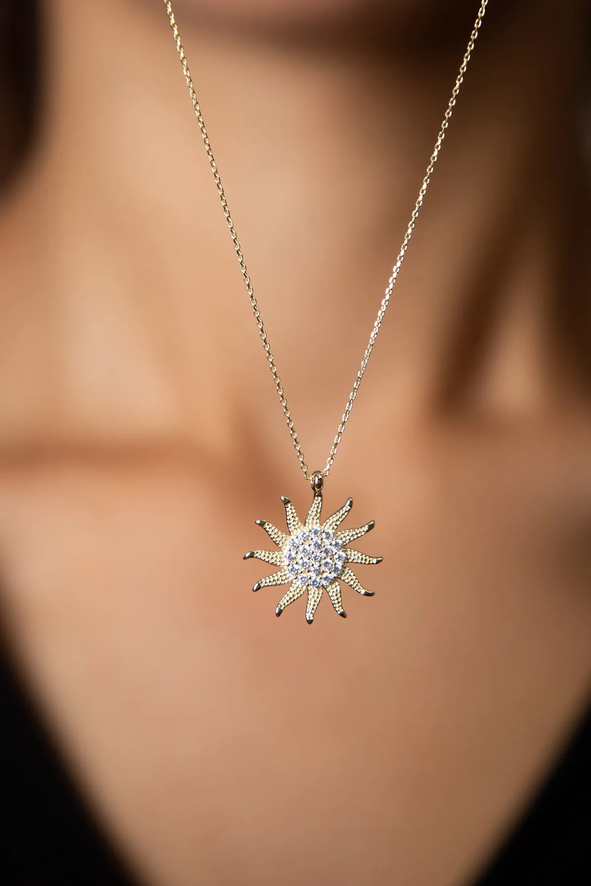 Серебряное ожерелье, модель: солнце pp4008 Larin Silver#1