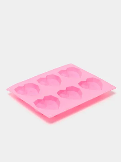 Силиконовая форма для изготовления мыла "Гранёное сердце"#1