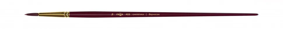 Кисть художественная, синтетика бордовая, Гамма "Вернисаж", круглая, длинная ручка №16#1