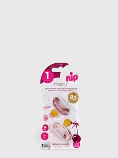 Nip Круглая соска-пустышка "Сhеггу", разноцветная, ЛАТЕКС, 0-6 месяцев, размер 1#1