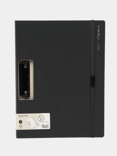 Папка-планшет Deli NS178, с боковым зажимом, черная#1