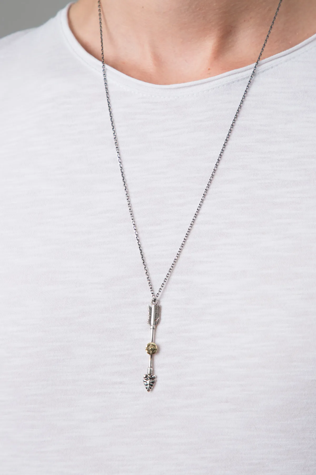 Серебряное ожерелье, модель: стрела ern2158 Larin Silver#1