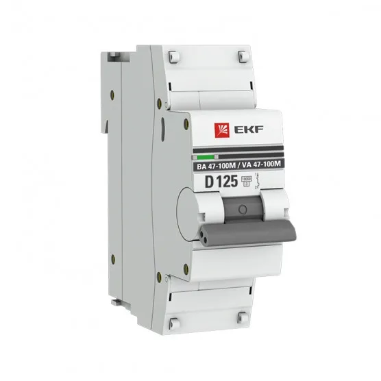 Автоматический выключатель 1P 125А (D) 10kA ВА 47-100M без теплового расцепителя EKF PROxima#1