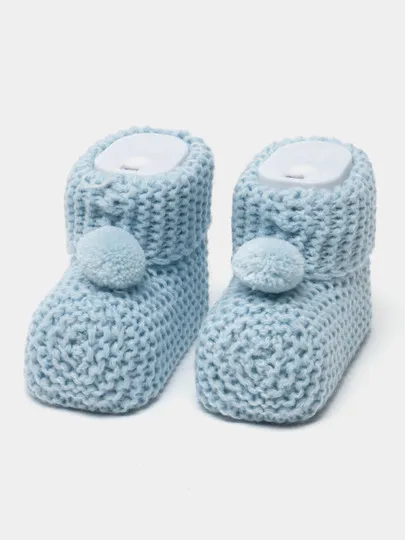 Носки детские вязаные для новорождённых малышей с бубенчиком теплые носочки для мальчиков#1
