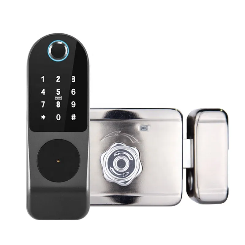 Дверной Wi-Fi замок с поддержкой отпечатка, кода, карты Tuya Smart#1