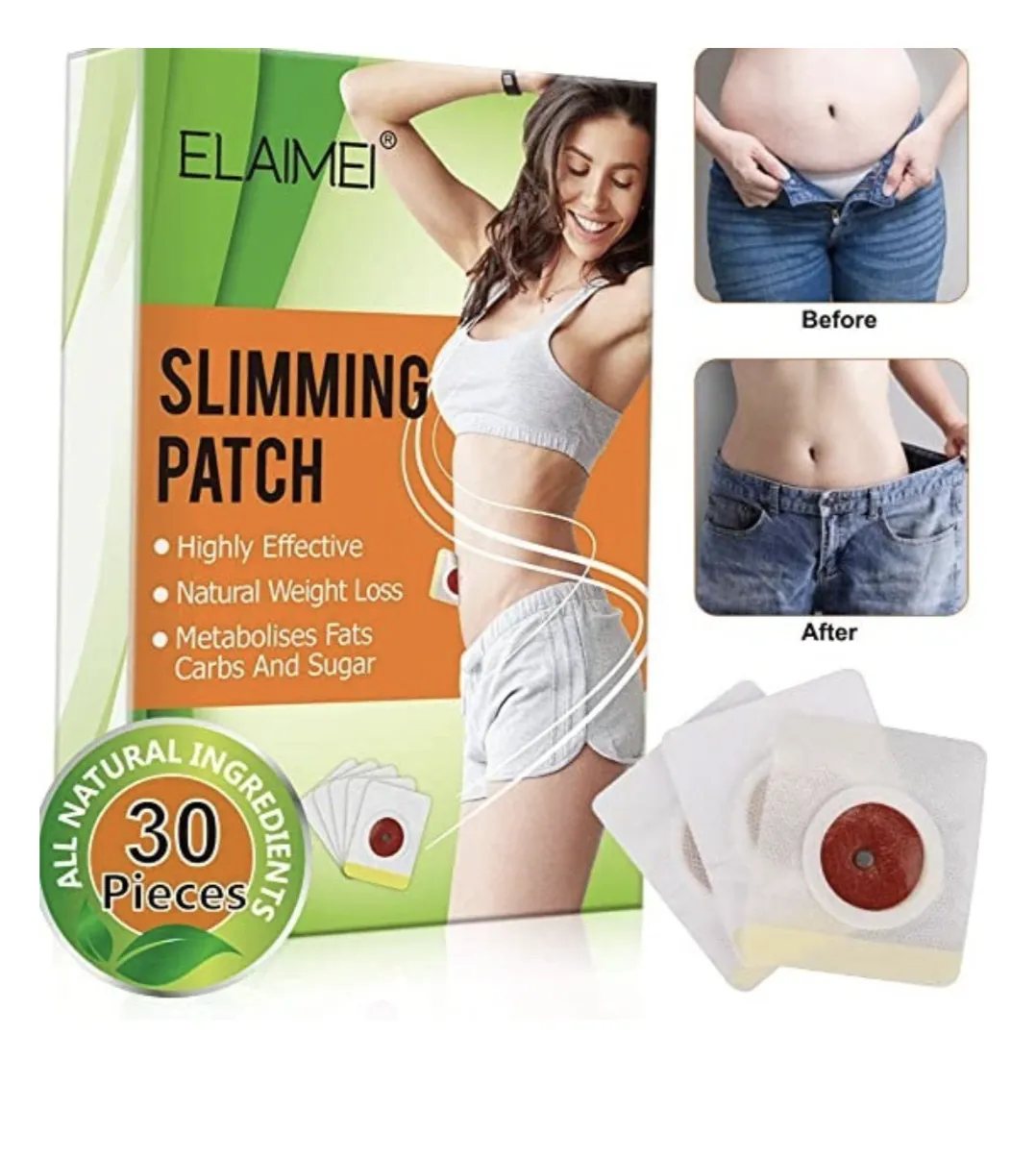 Пластырь на живот Slimming patch для похудения и снижения веса 30 шт#1