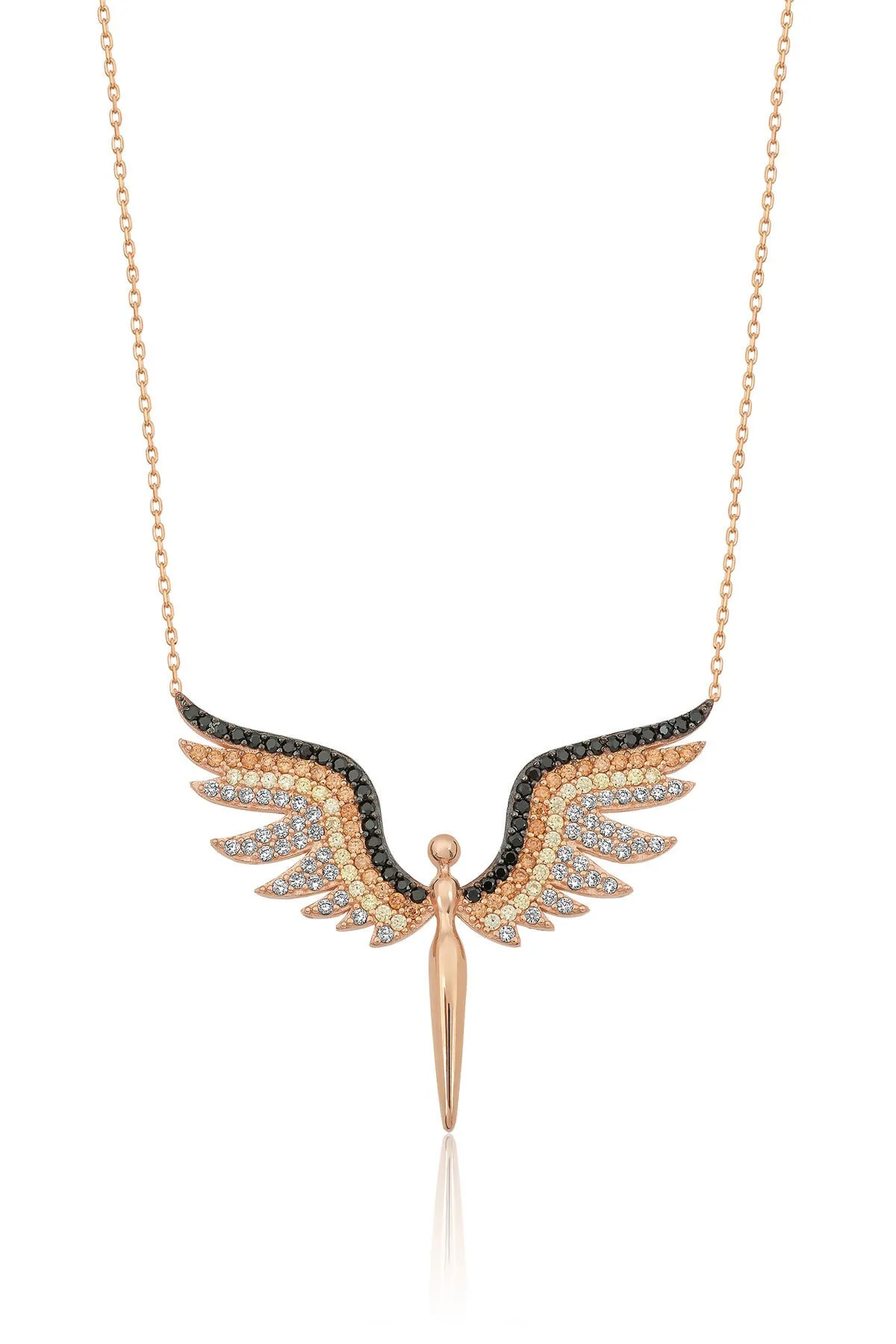 Серебряное ожерелье, модель: ангел с камнями bjtr0114 Larin Silver#1