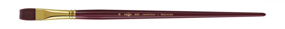 Кисть художественная, синтетика бордовая, Гамма "Вернисаж", плоская, длинная ручка №18#1
