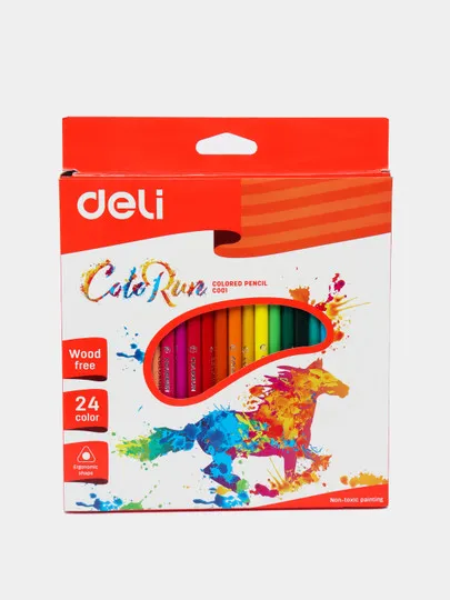 Набор цветных треугольных карандашей Deli 00120, 24 цветов#1