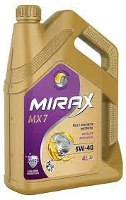 Масло синтетическое MIRAX MX7 5W-40 A3/B4 SL/CF 4л#1