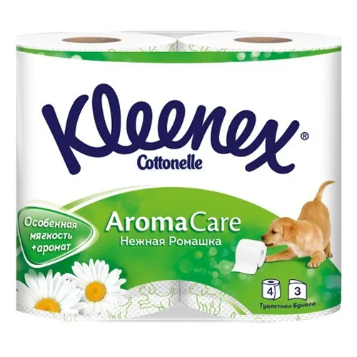 Туалетная бумага Kleenex Ромашка 3-слойная 4шт#1
