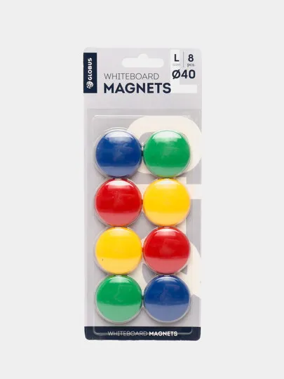Набор магнитов Глобус МЦ40-8, цветные, 40 мм, 8 шт#1