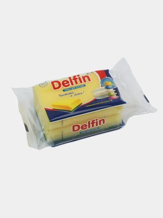 Губка DELFIN с фаской 1шт (жёлтый), шт#1