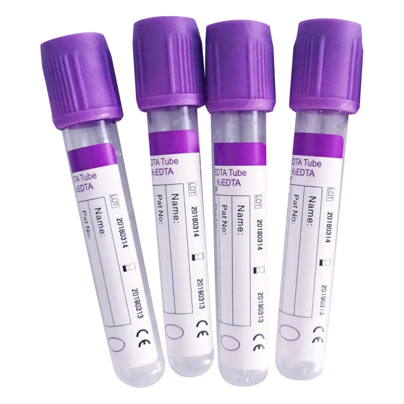 Вакуумные пробирки с EDTA K3 (EDTA tubes). Фиолетовая крышка стерильные,  100 шт. в упак.#1