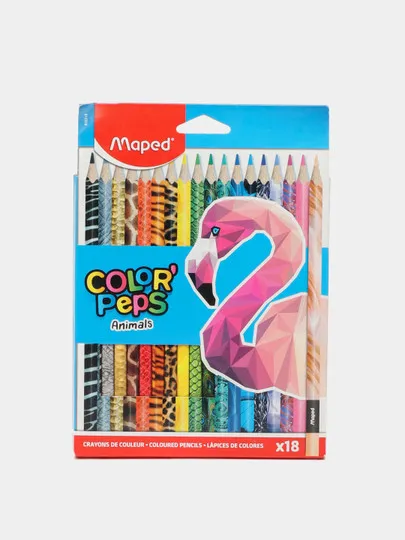 Цветные карандаши Maped Animals pencils, 18 цветов#1