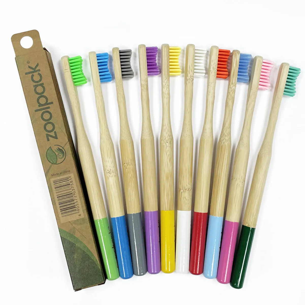 Натуральная бамбуковая цветная зубная щетка Zoolpack (195C)#1