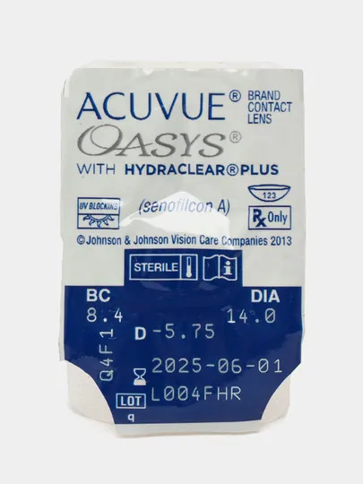 Контактные линзы : ACUVUE OASYS WITH HYDRACLEAR PLUS, 12/8.4/-5.75#1