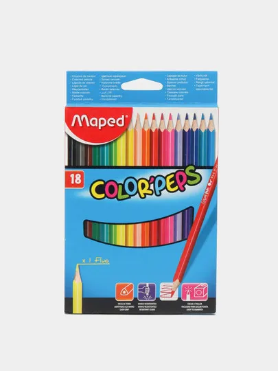 Цветные карандаши Maped Color'Peps, 18 цветов#1