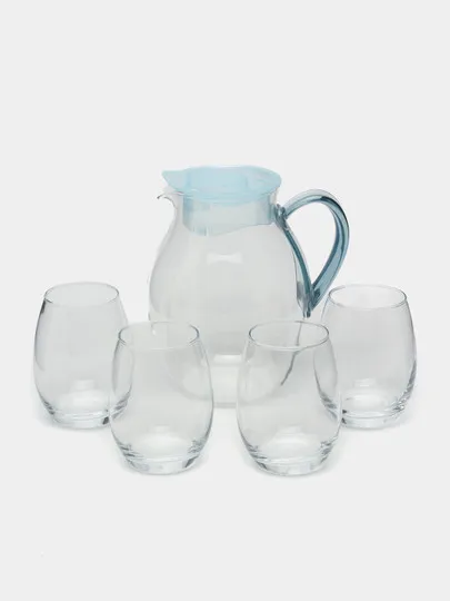Кувшин с 4 стаканами Fissman, стеклянный, 1.8 л#1