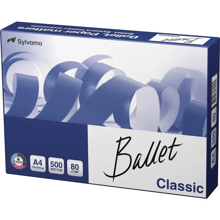 Бумага ксероксная А4 Ballet Classic 80 гр., 500 л, 2,5 кг, класс B#1