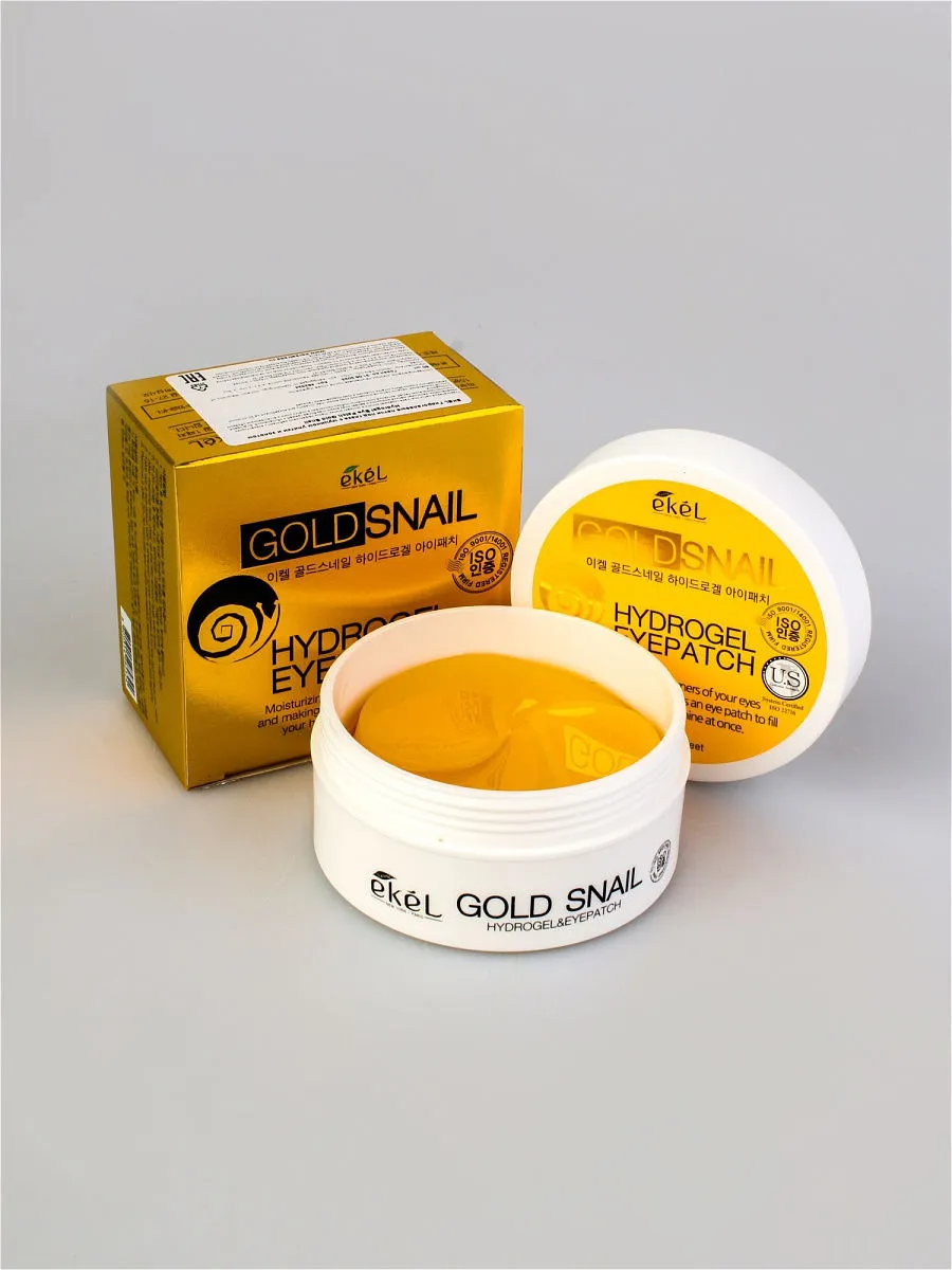 Гидрогелевые патчи под глаза с муцином улитки и золотом hydrogel eye patch gold snail 5511 ekel (Корея)