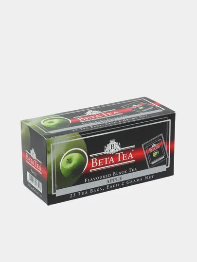 Чай чёрный Beta Tea, яблоко, 2 г, 25 пакетиков#1