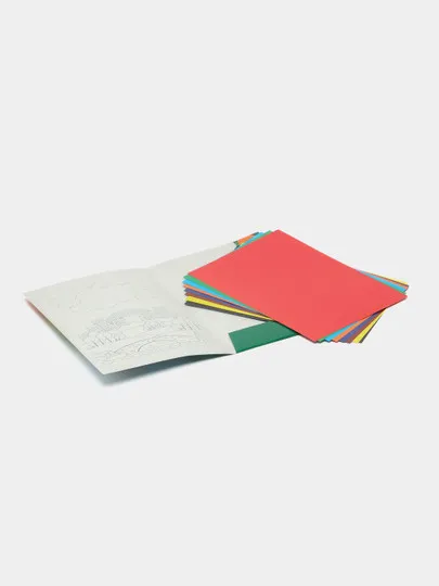 Цветной набор картона Hatber 25052 "Геометрия цвета", двухсторонний, А4ф, 8 листов, 8 цветов#1