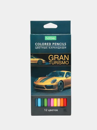 Цветные карандаши Hatber Gran Turismo, 12 цветов#1