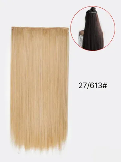 Накладные волосы прямые на заколках искусственные шиньон трессы, 60 см#1