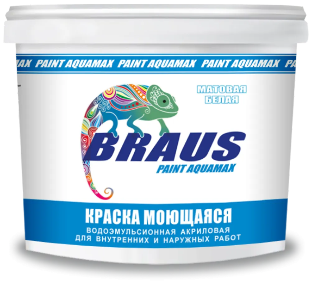 Краска моющаяся "braus-aquamax" ( для внутренних и наружных работ)#1