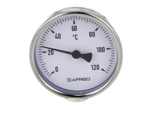 Bimetalik termometr bith 63 0-120 c° yorliq 40 mm 1/2" eksenel. Afriso art. 63801#1