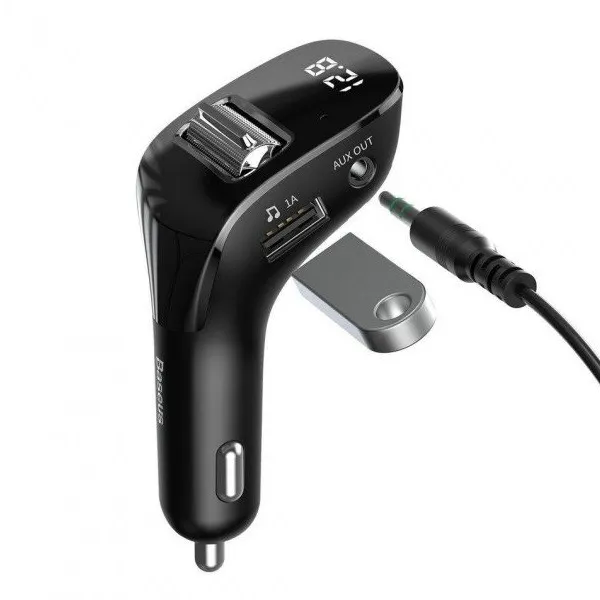 Автомобильное зарядное устройство + FM трансмиттер Baseus Srteamer F40 / AUX Wireless MP3 / Car Charger#1