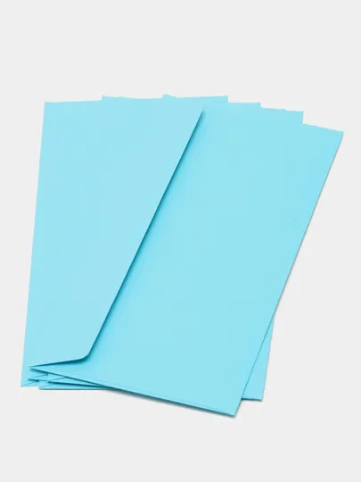 Пакет конверт С65 (114*229) голубой 120 гр#1