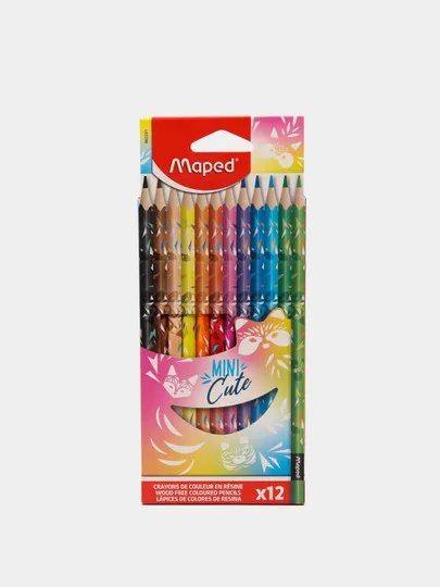 Цветные карандаши Maped 862201, 12 цветов, трехгранные#1