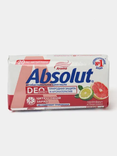 Антибактериальное крем-мыло Absolut Грейпфрут и Бергамот, 90гр#1