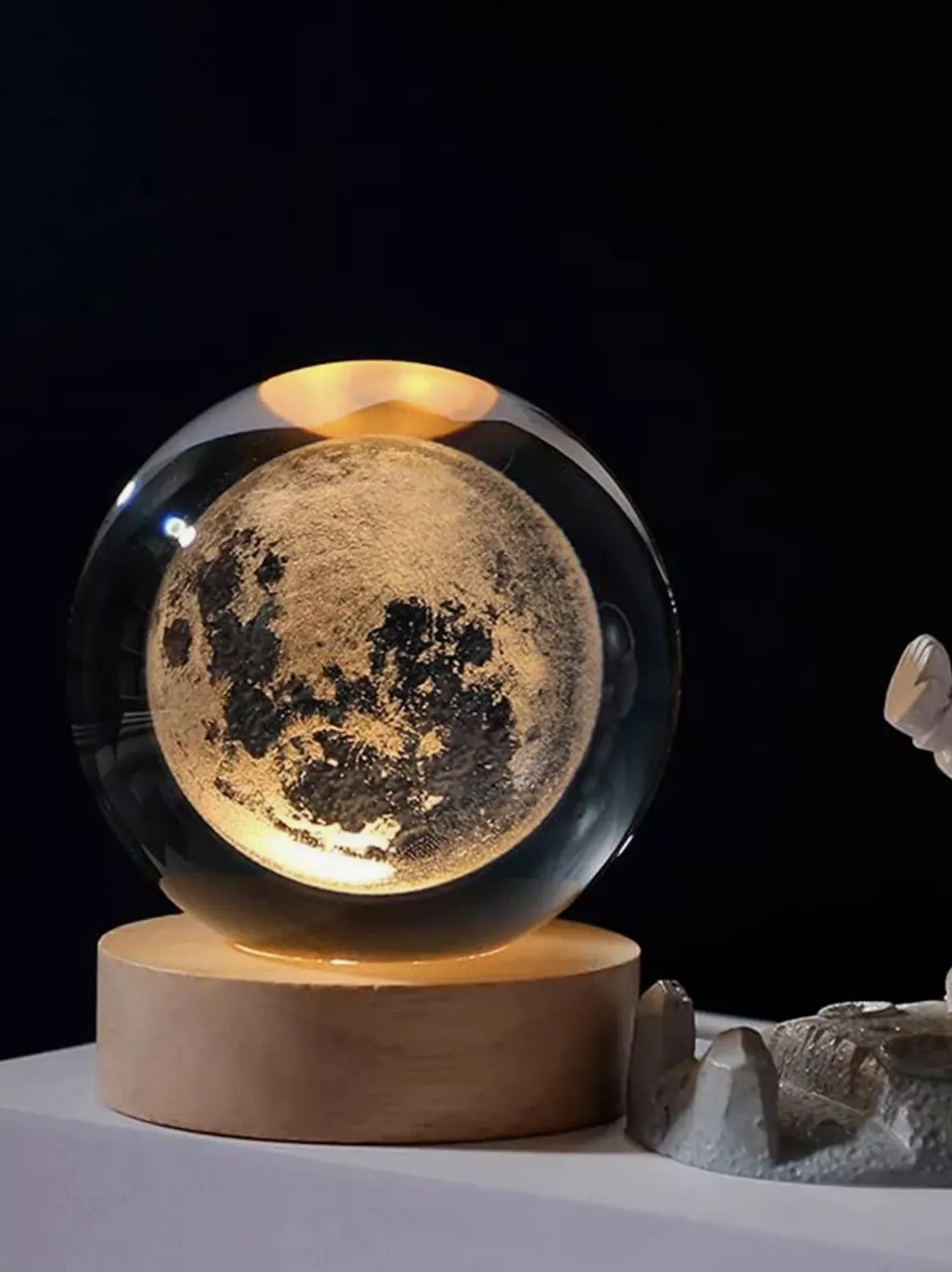 Ночник стеклянный шар "Луна"#1