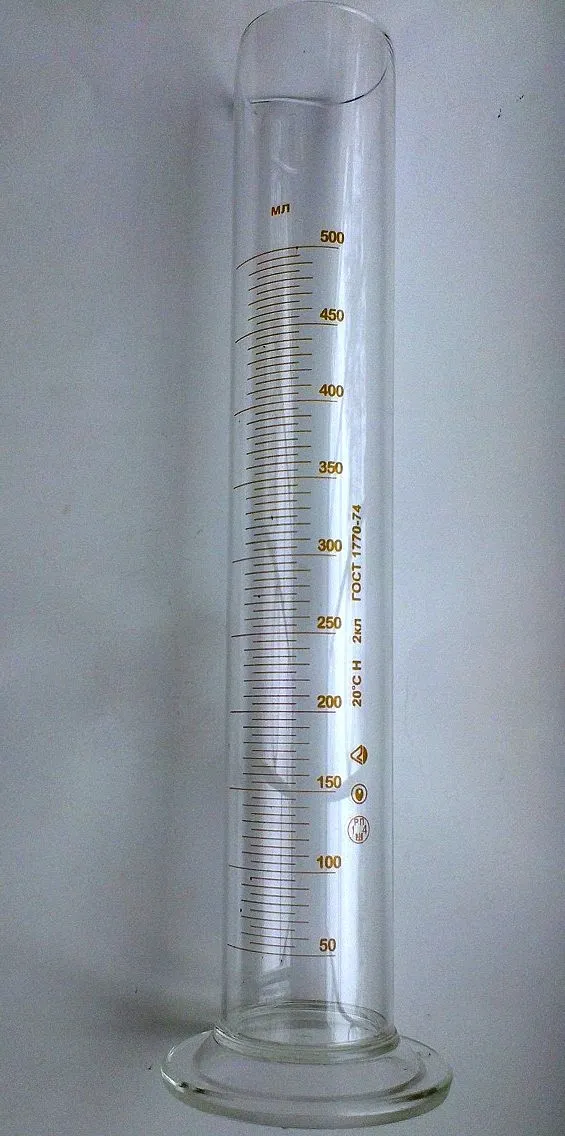 Цилиндр с делением на стеклянной основе с носиком 250 мл#7