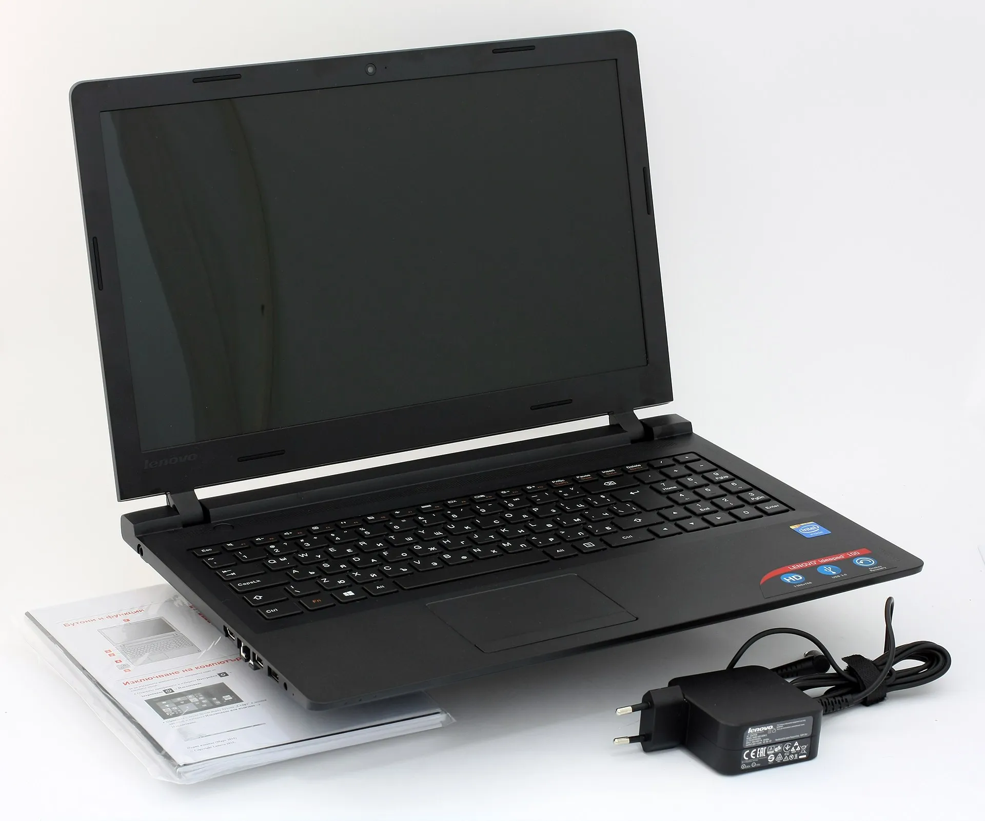 Ноутбук Lenovo Ideapad100 /Pentium 3710/ 4 GB DDR3/ 500GB HDD /15.6" HD LED/ UMA / DVD / RUS#1