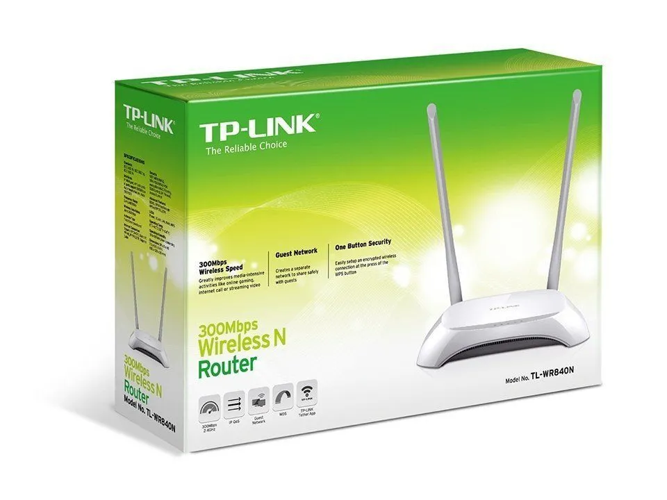 WiFi роутер TL-WR840N 300M Wireless N Router, Qualcomm, 2T2R, 2.4GHz, 802.11b/g/n, 1 10/100M WAN + 4 10/100M LAN, 2 fixed antennas#2