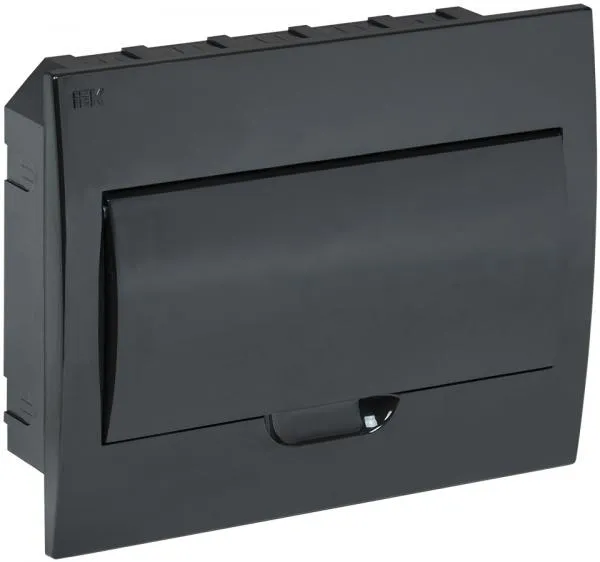 Корпус модульный пластиковый встраиваемый ЩРВ-П-12 черный черная дверь IP41 IEK#1
