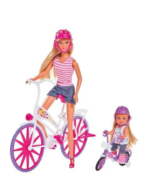 Кукольный набор Штеффи и Эви Прогулка на велосипедах Simba#1
