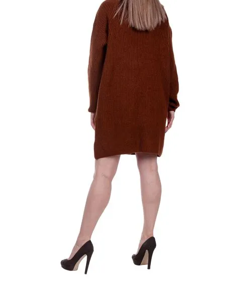 Платье No Brand (коричневое, вязаное)#3