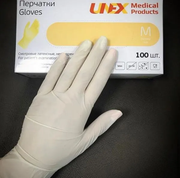 Медицинские Перчатки Латексные опудренные UNEX Group#1