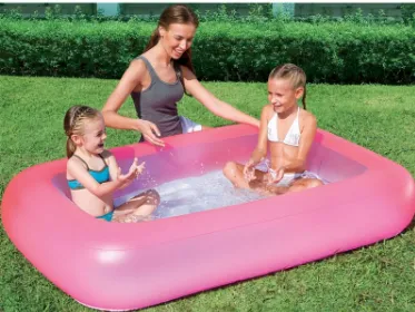 Детский надувной бассейн "Аквабэйби" (розовый)165х104х25см, Bestway 51115#1